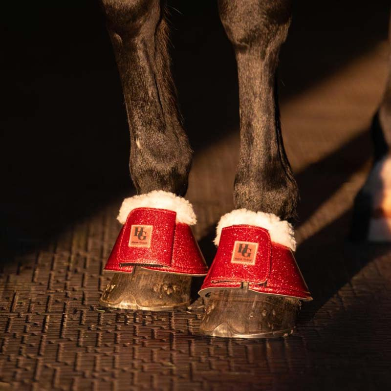 Kaloszki z futerkiem Lulu Christmas Glitter HG Czerwono/Białe