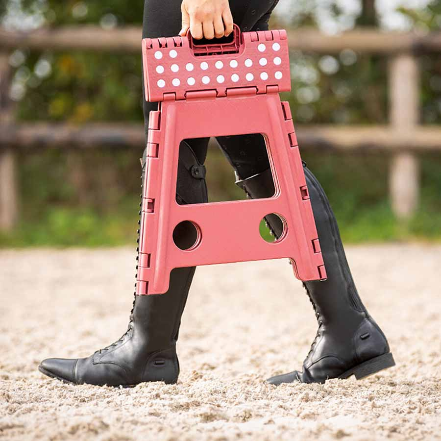 Składany stołek Bordowy