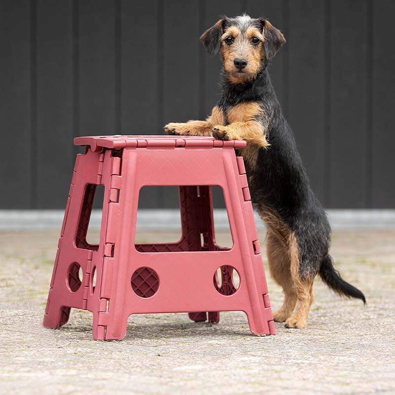 Składany stołek Bordowy