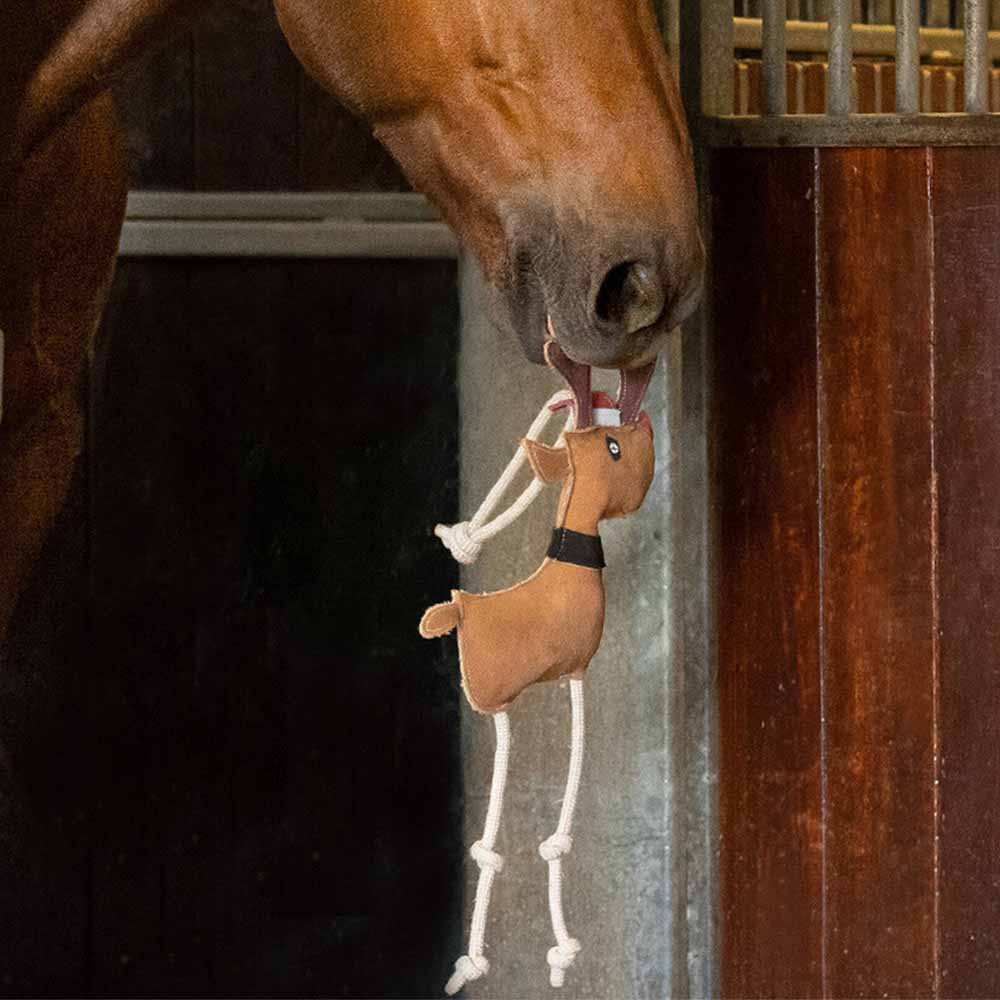 Zabawka dla koni Christmas Rudolph z zamszu ECO Brązowaowa