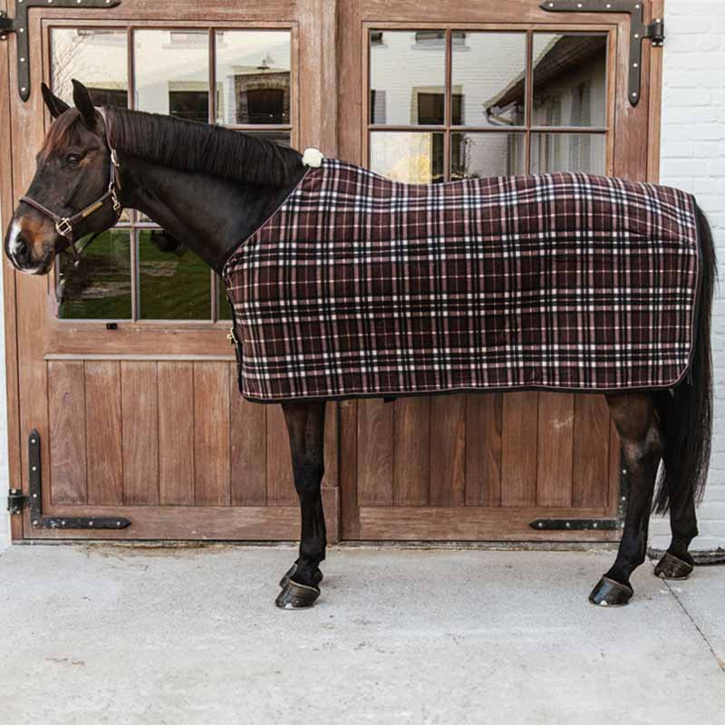 Derka polarowa Heavy Check Printing Brąz/Beż