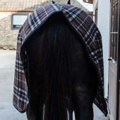 Derka polarowa Heavy Check Printing Brąz/Beż Derka polarowa Heavy Check Printing Brąz/Beż