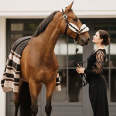 Derka polarowa Heavy Square Stripes Brązowa210x200 Derka polarowa Heavy Square Stripes Brązowa210x200