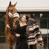 Derka polarowa Heavy Square Stripes Brązowa210x200 Derka polarowa Heavy Square Stripes Brązowa210x200