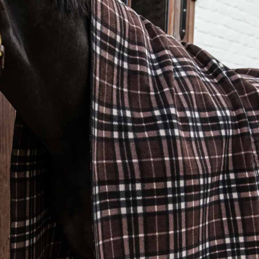 Derka polarowa Heavy Square Check Printing Brąz/Beż210x200