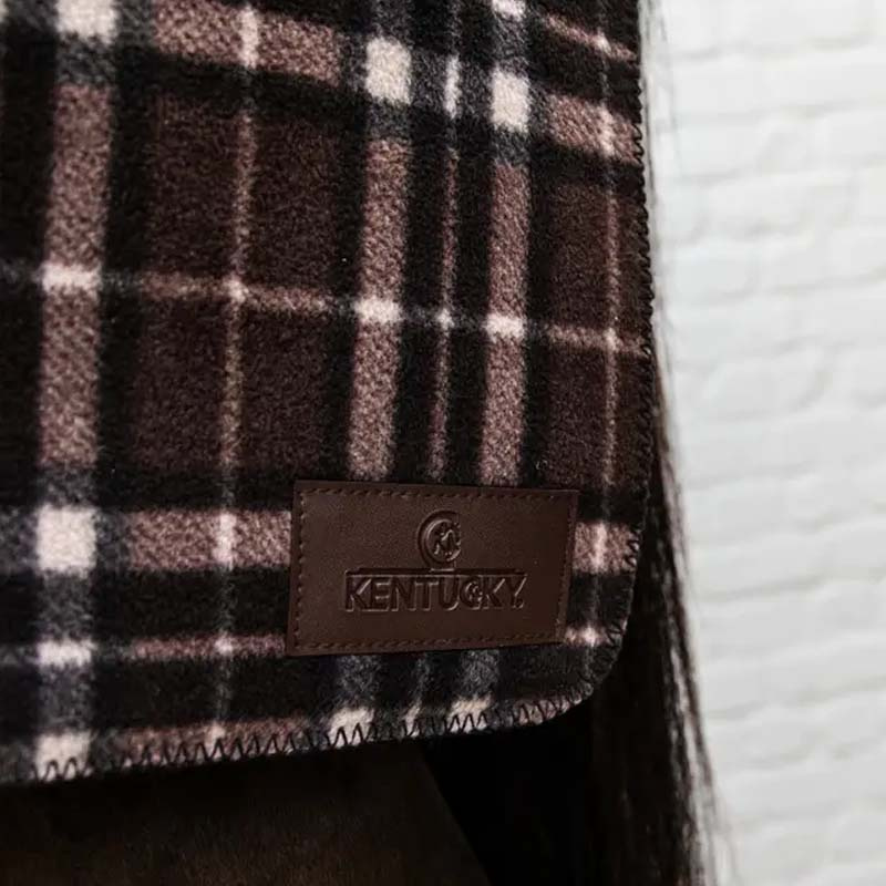 Derka polarowa Heavy Square Check Printing Brąz/Beż210x200