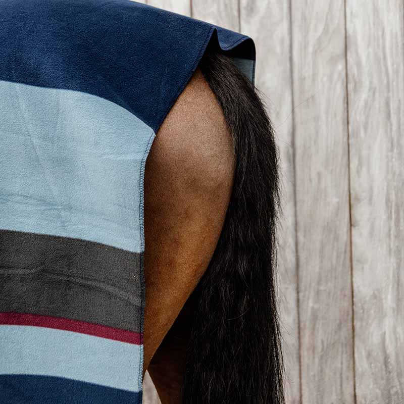 Derka polarowa Heavy Square Stripes Granatowa