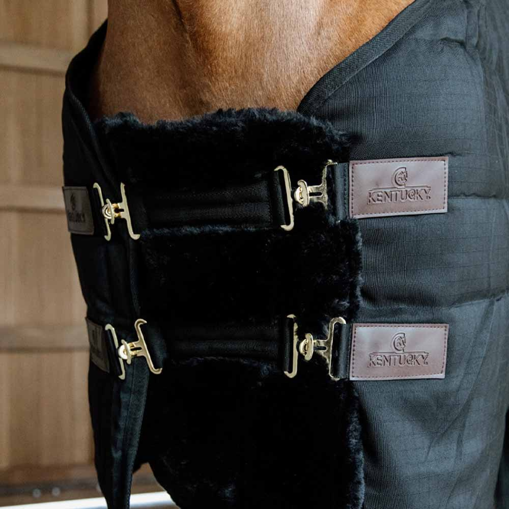 Poszerzacz do derki Vegan Sheepskin 2 Buckles Czarny