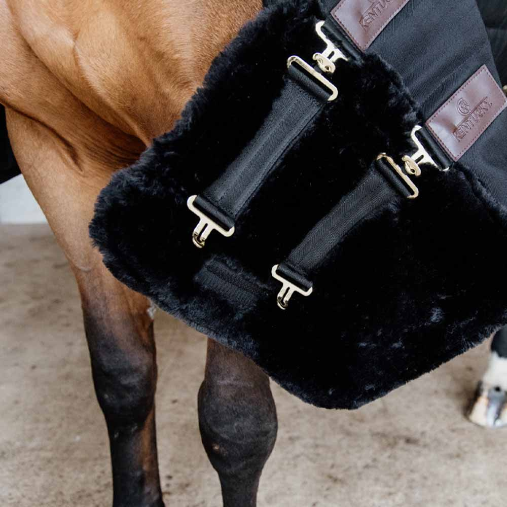 Poszerzacz do derki Vegan Sheepskin 2 Buckles Czarny