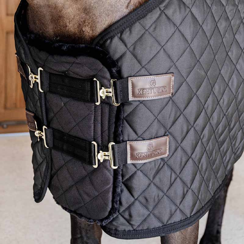 Poszerzacz do derki Quilted Vegan Sheepskin Czarny
