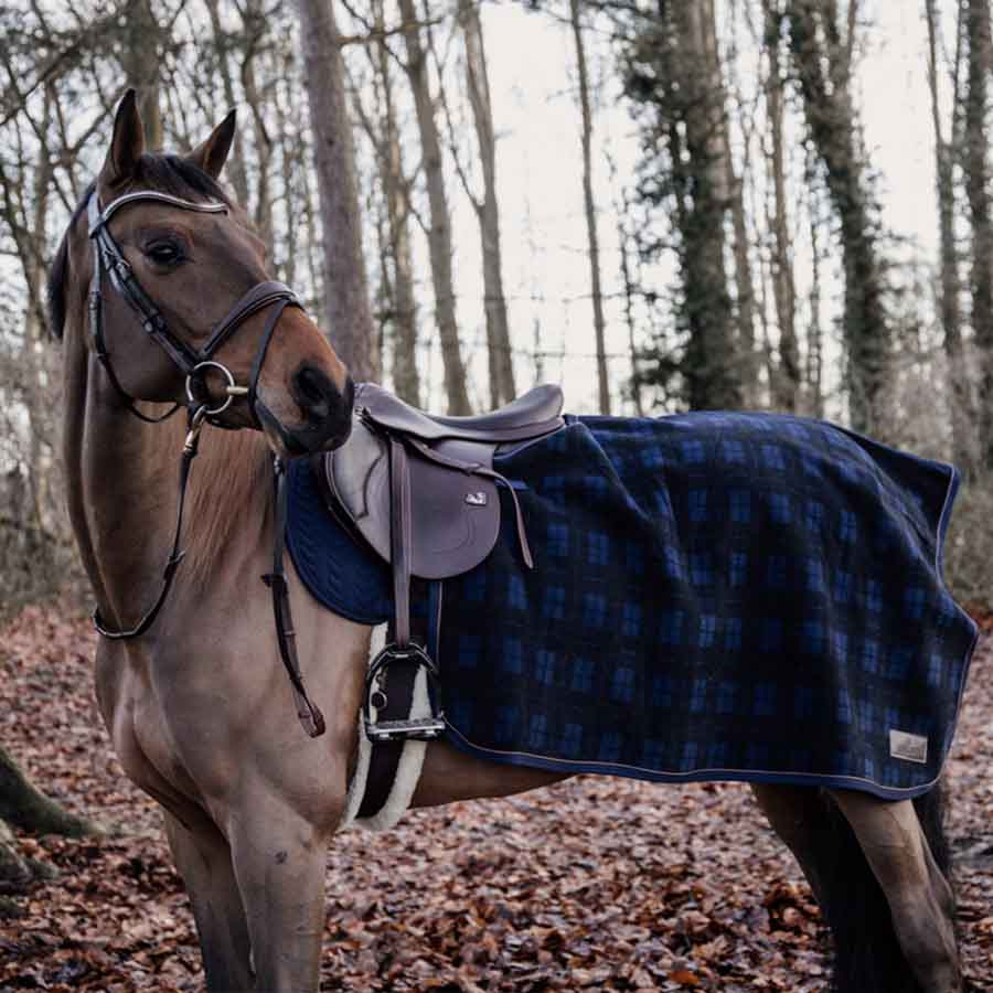 Derka lędźwiowa Heavy Fleece Check Printing Granatowo/Czarna