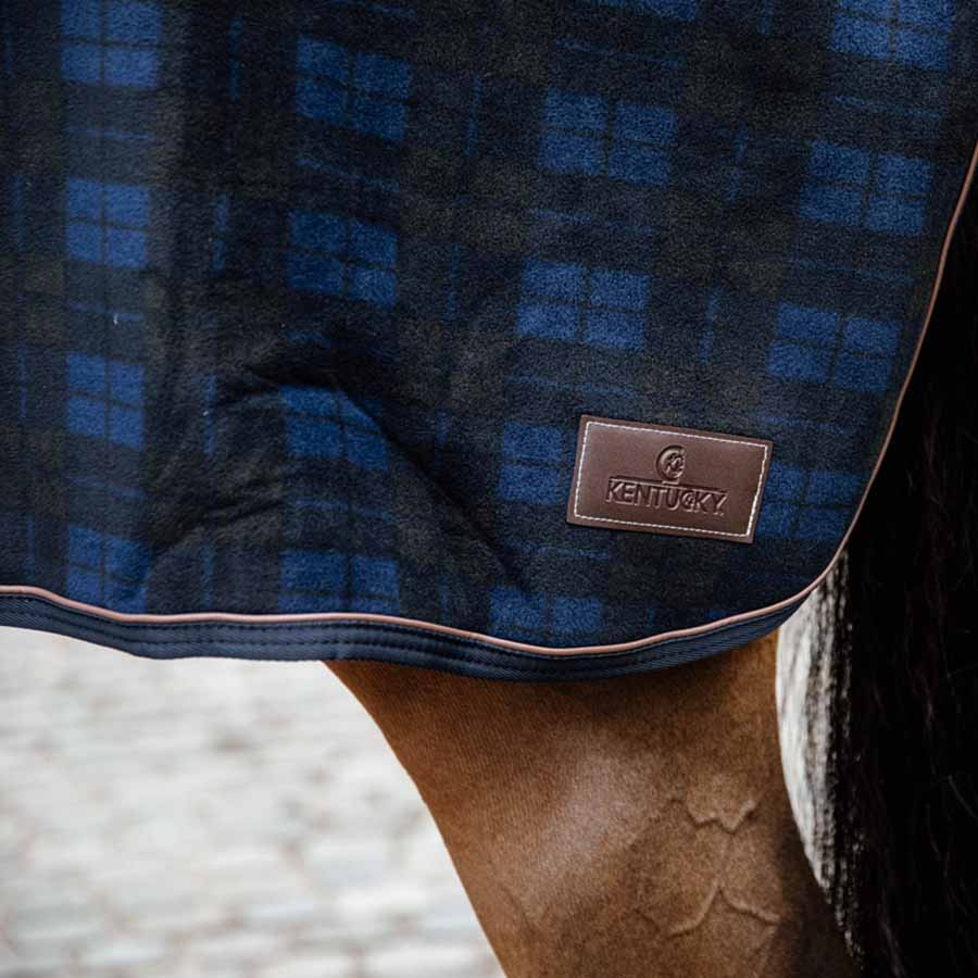 Derka lędźwiowa Heavy Fleece Check Printing Granatowo/Czarna