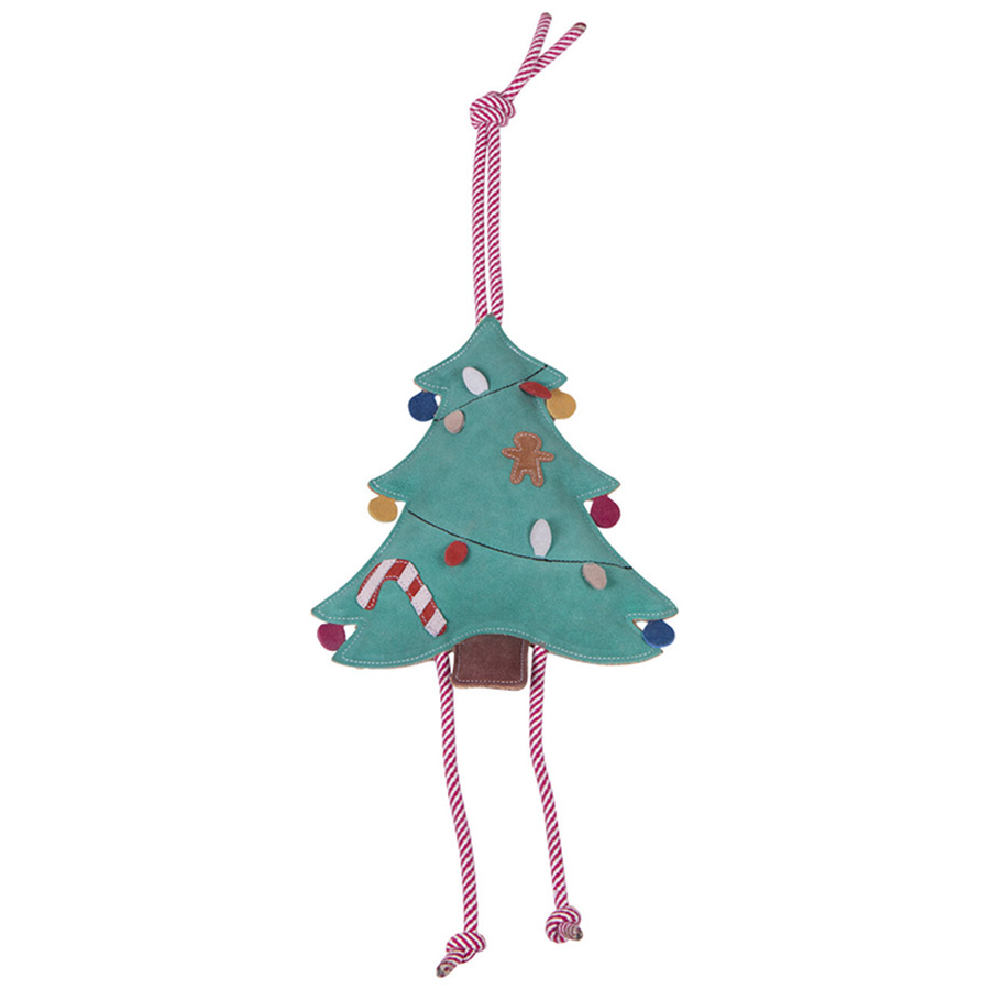 Zabawka dla konia Christmas Tree z zamszu Zielona