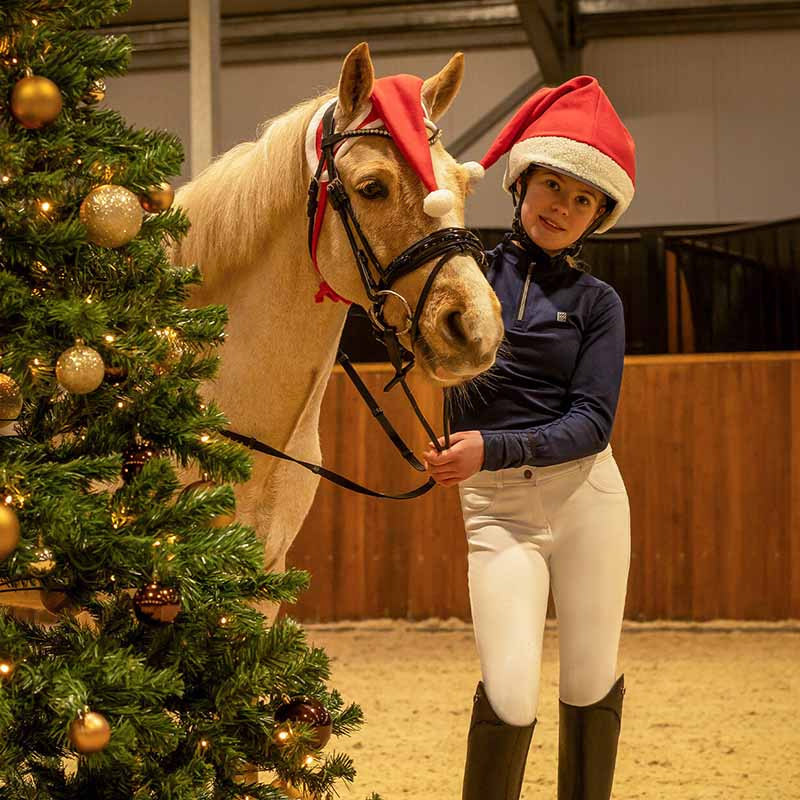Nauszniki dla konia Christmas Hat Czerwony/Biały