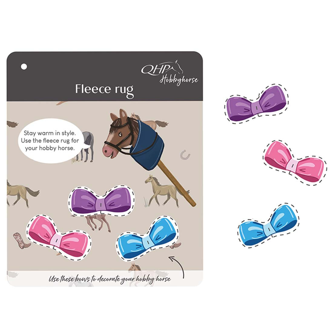 Derka polarowa dla konia na kiju Różowa