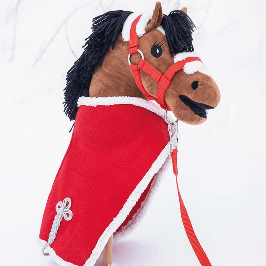 Kantar i Uwiąz dla Konia na kiju Christmas Czerwony/Biały