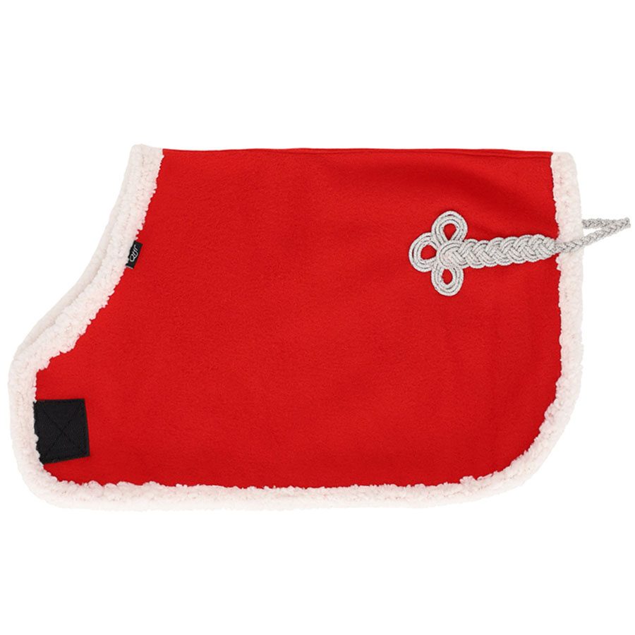 Derka polarowa dla konia na kiju Christmas Czerwony/Biały