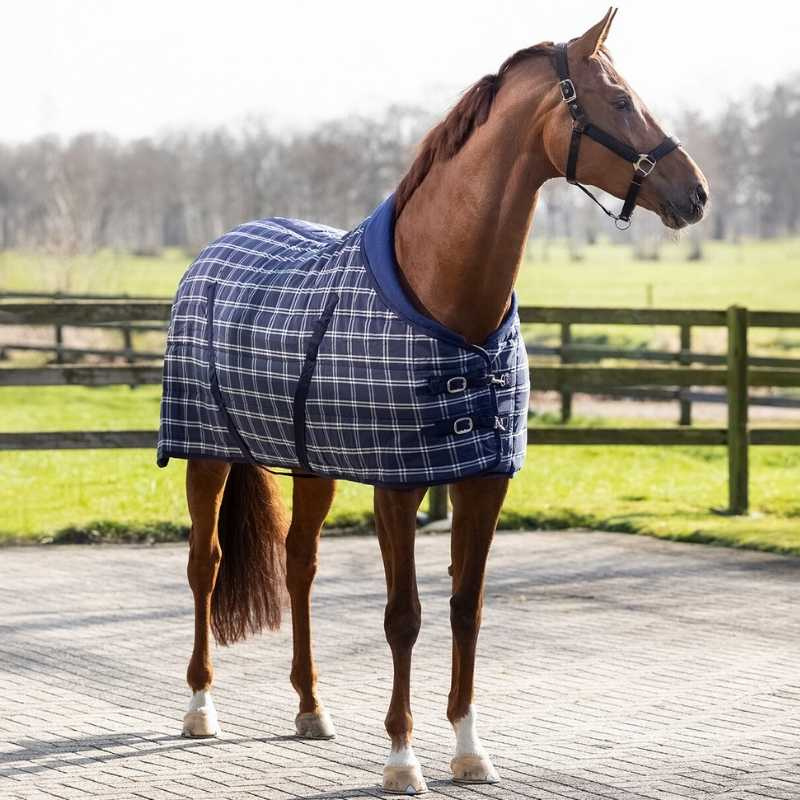 Derka stajenna Luxury Check 300g 1200D Granatowa