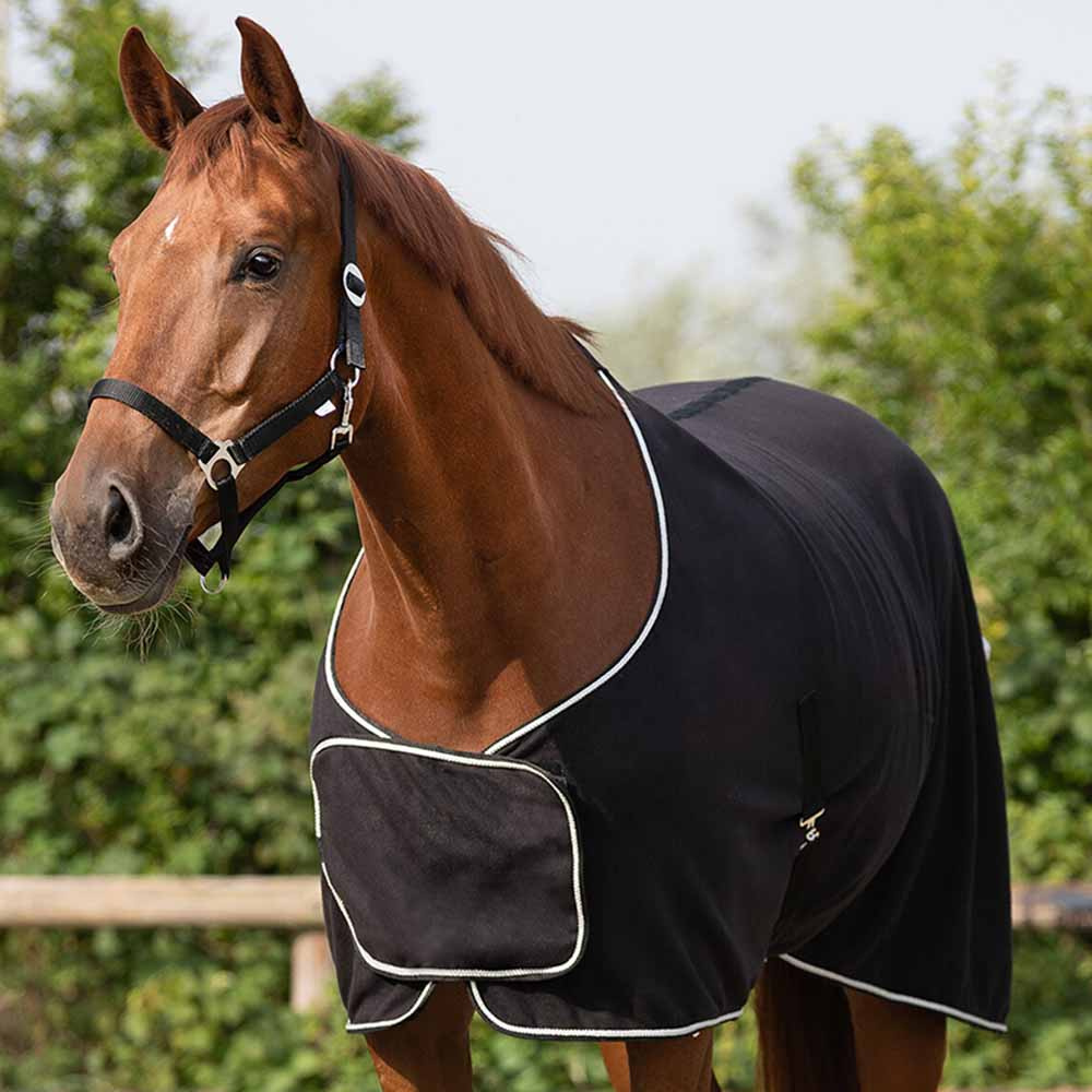 Derka polarowa Ornament Czarno/Srebrna