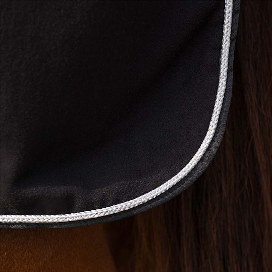 Derka polarowa Ornament Czarno/Srebrna