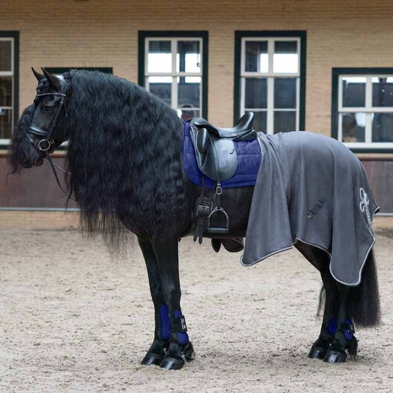 Derka polarowa Ornament Szaro/Srebrna