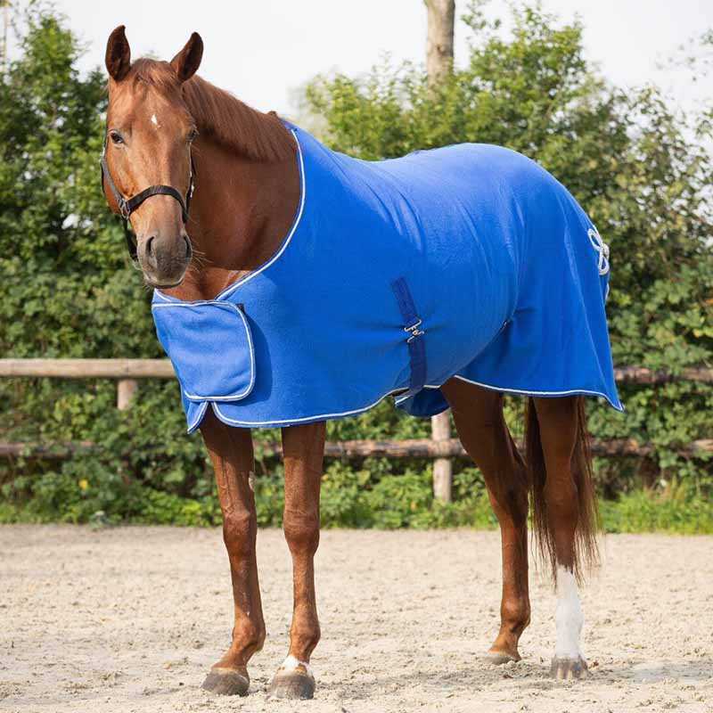 Derka polarowa Ornament Niebiesko/Srebrna