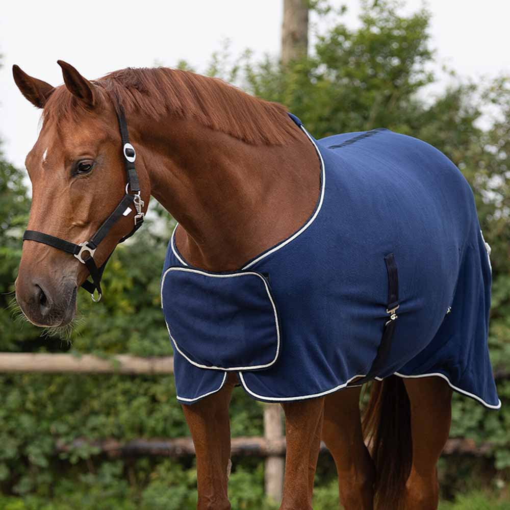 Derka polarowa Ornament Granatowo/Srebrna