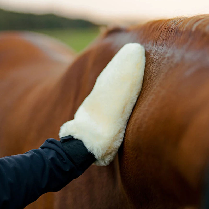 Rękawica groomerska HS Faux Fur Kremowa