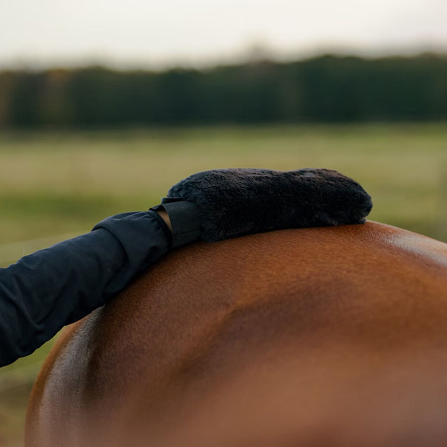 Rękawica groomerska HS Faux Fur Czarna