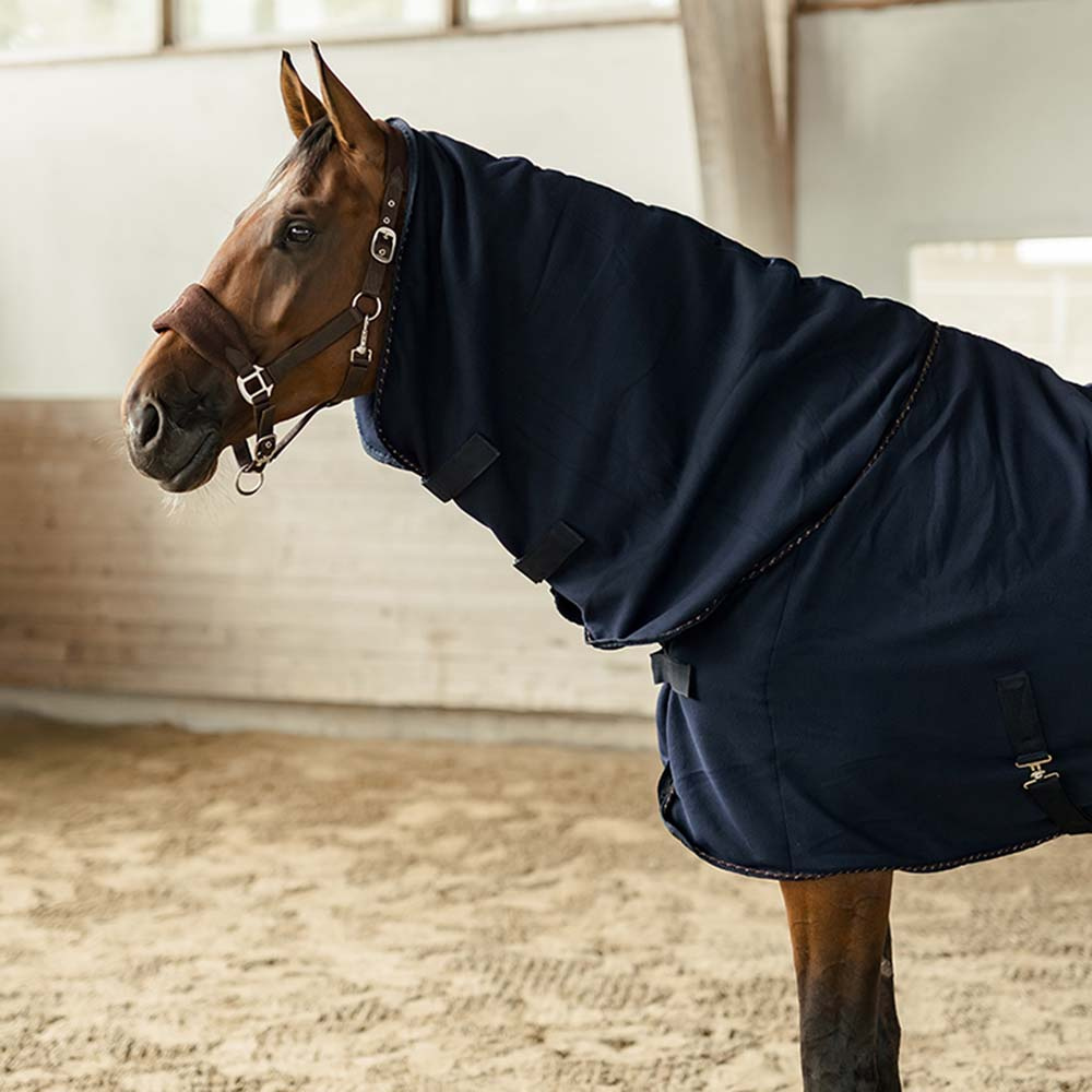 Derka polarowaz kapturem HS Hug Granatowa