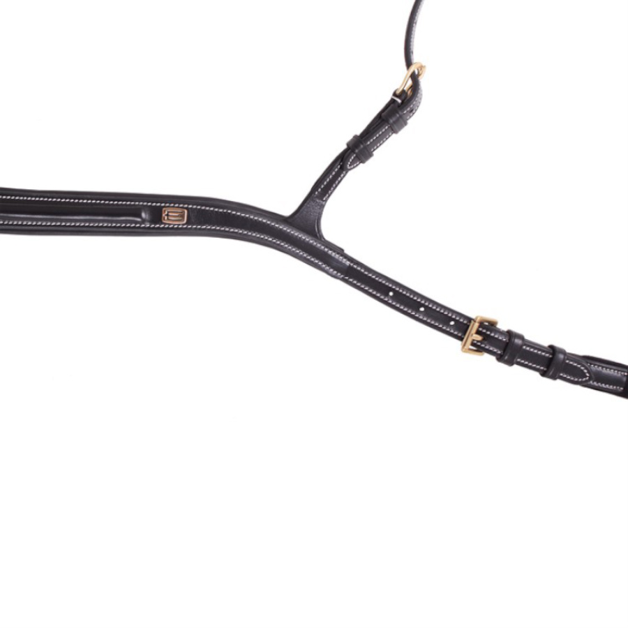 Napierśnik E-Logo Czarny/Mosiężne okucia