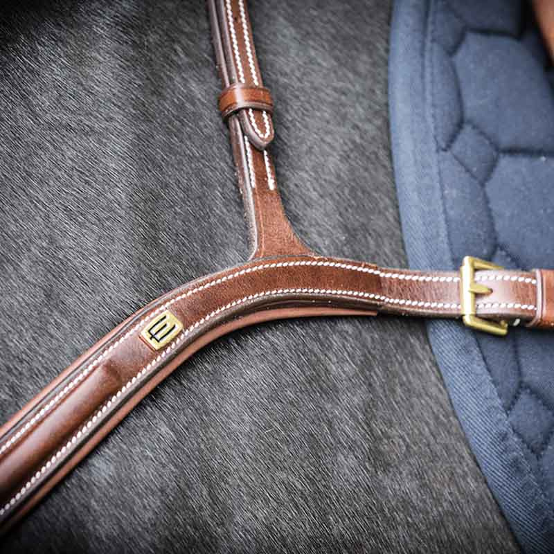 Napierśnik E-Logo Brązowy/Mosiężne okucia