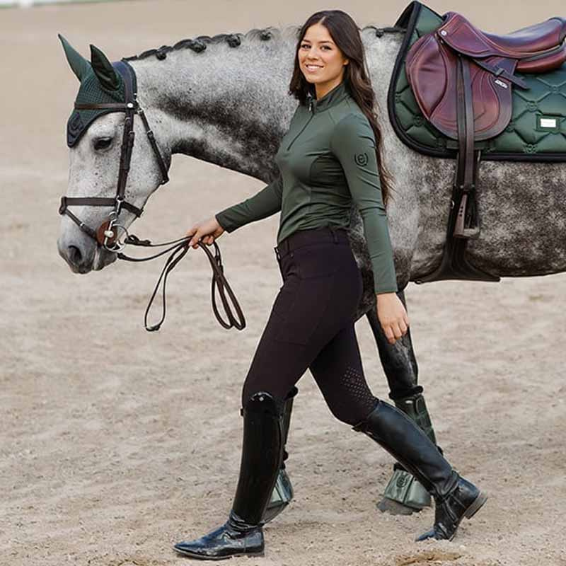 Bryczesy ES Jump Elite Knee Grip Black