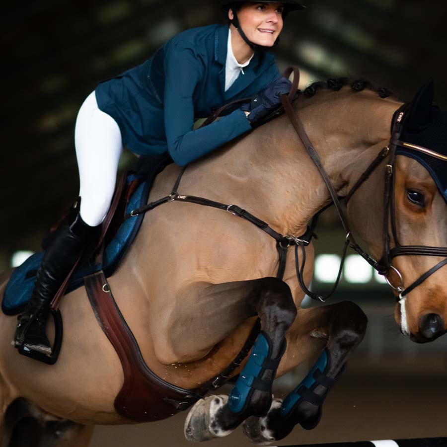 Bryczesy ES Jump Elite Knee Grip White Perfection