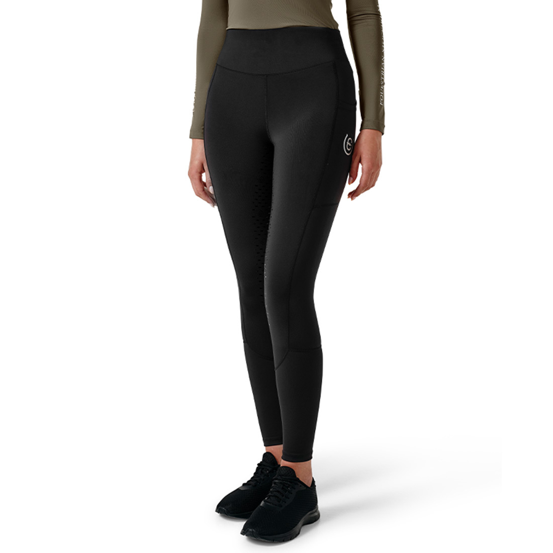 Legginsy jeździeckie ES Dressage Movement Full Grip All Black