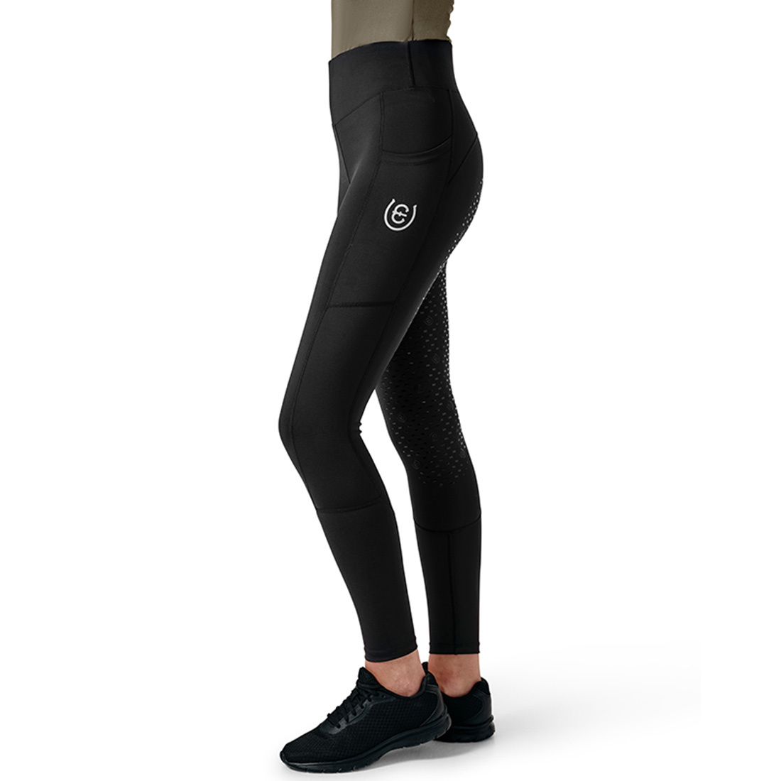 Legginsy jeździeckie ES Dressage Movement Full Grip All Black