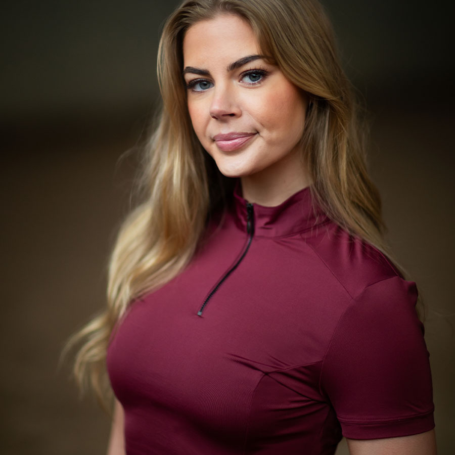 Top treningowy ES UV Protection Short Sleeve Bordeaux