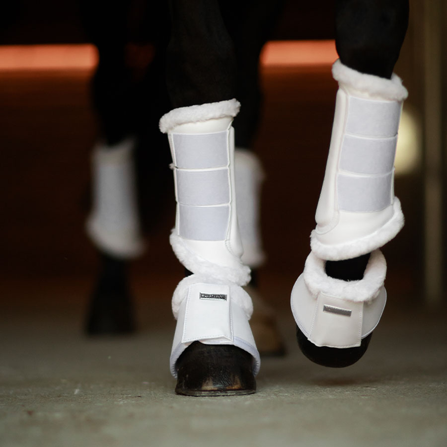 Kaloszki ES Faux Fur White Silver