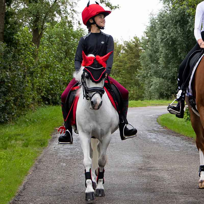 Pokrowiec na kask Halloween Devil Czerwono/Czarny