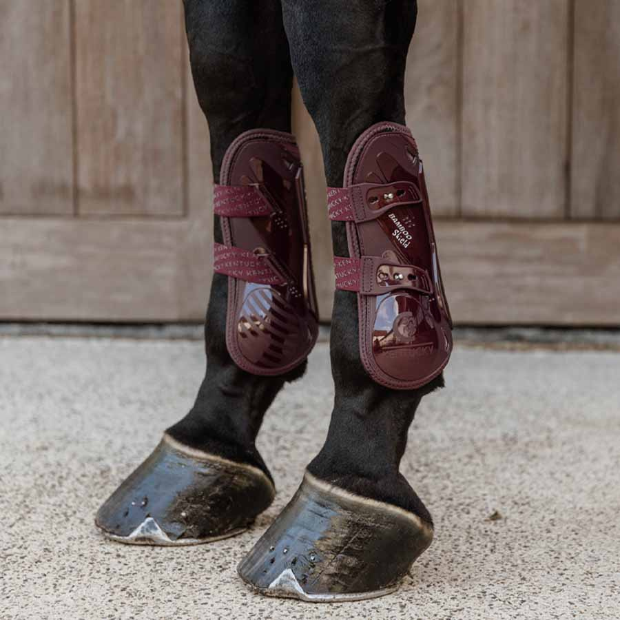 Ochraniacze skokowe przód Bamboo Elastic Bordowe