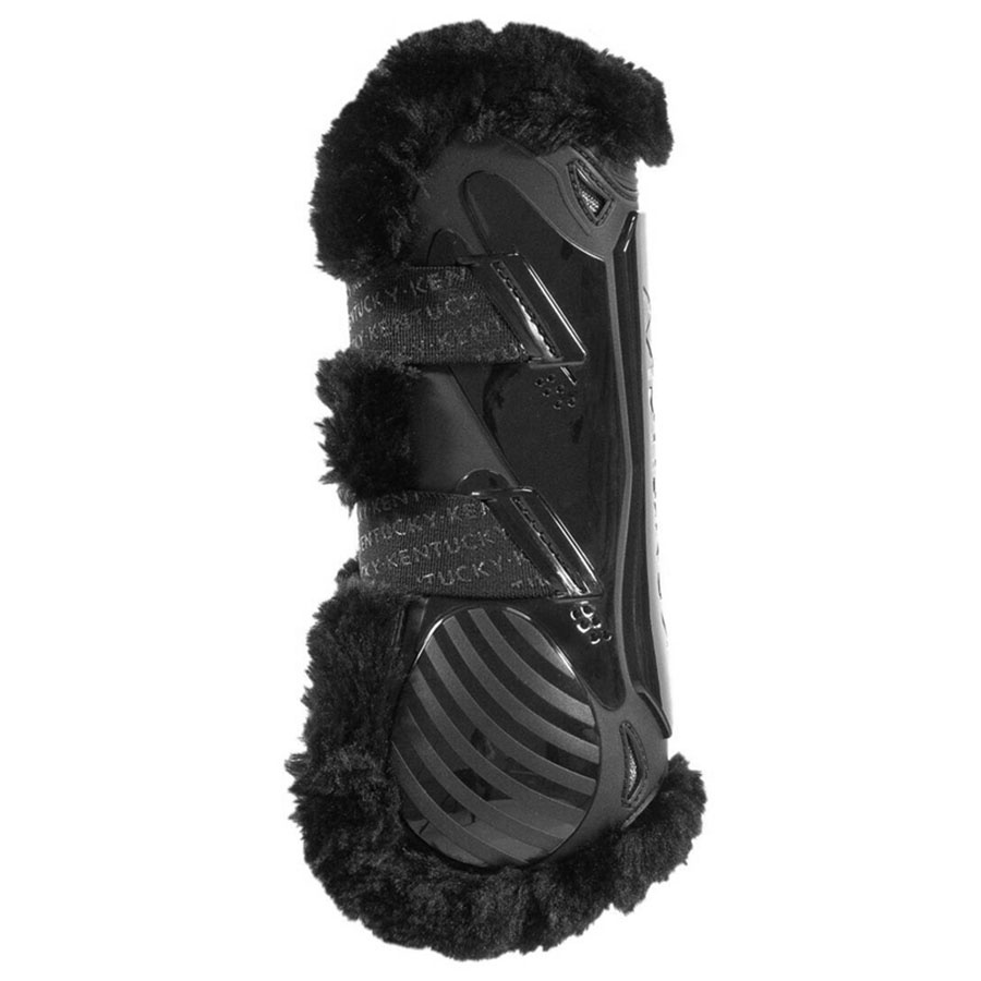 Ochraniacze skokowe przód Vegan Sheepskin Bamboo Elastic Czarne