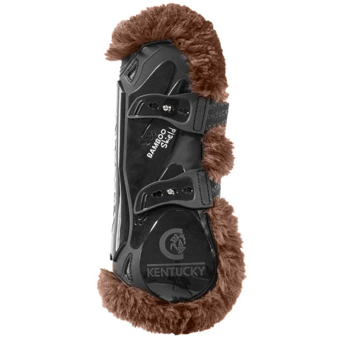 Ochraniacze skokowe przód Vegan Sheepskin Bamboo Elastic Czarno/Brązowe