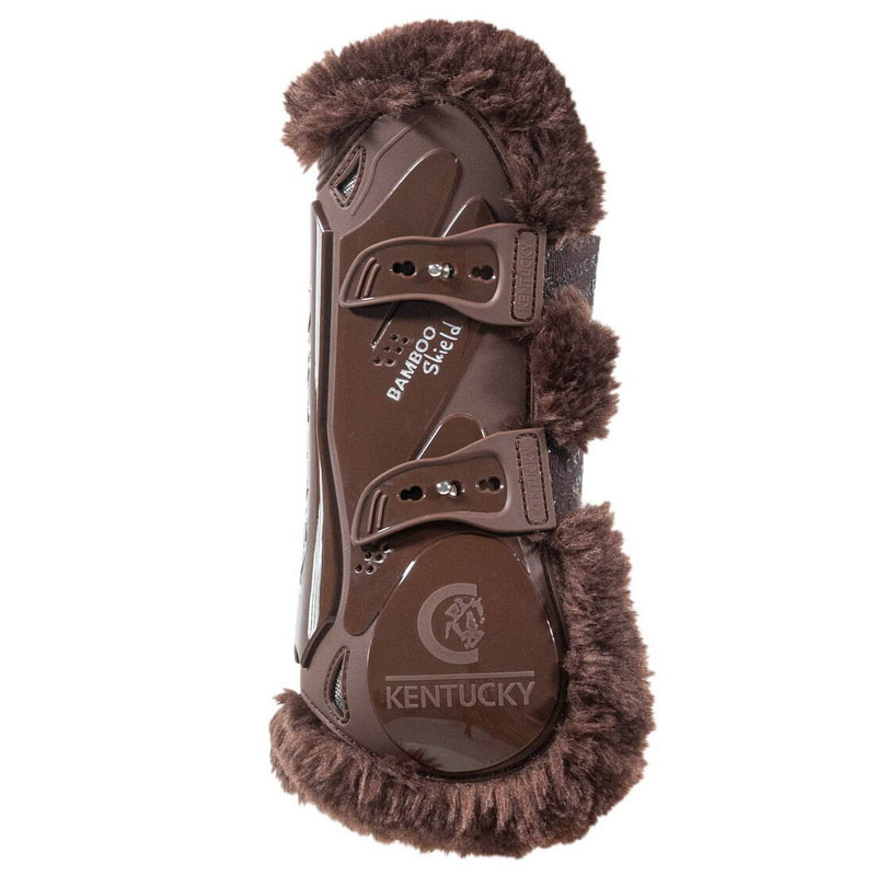 Ochraniacze skokowe przód Vegan Sheepskin Bamboo Elastic Brązowe