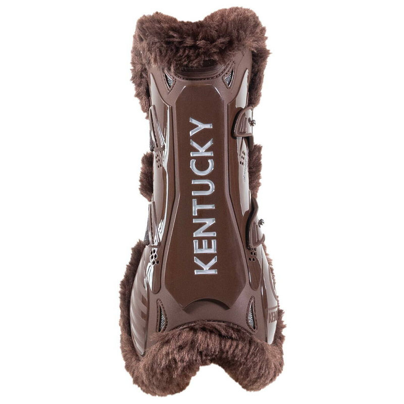 Ochraniacze skokowe przód Vegan Sheepskin Bamboo Elastic Brązowe