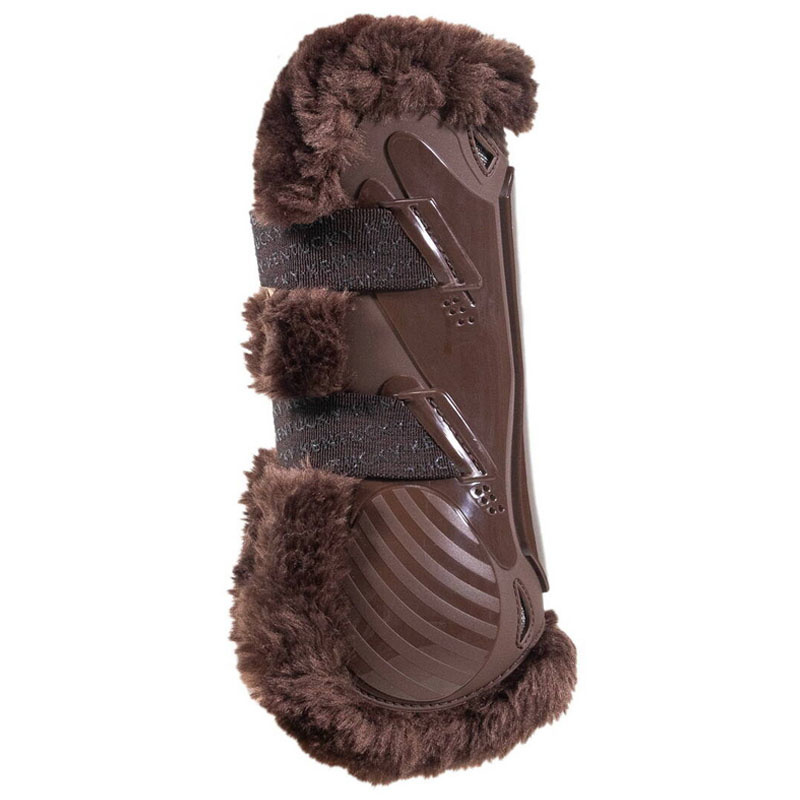 Ochraniacze skokowe przód Vegan Sheepskin Bamboo Elastic Brązowe