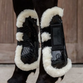 Ochraniacze skokowe przód Vegan Sheepskin Velcro Czarne Ochraniacze skokowe przód Vegan Sheepskin Velcro Czarne