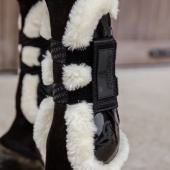 Ochraniacze skokowe przód Vegan Sheepskin Velcro Czarne Ochraniacze skokowe przód Vegan Sheepskin Velcro Czarne
