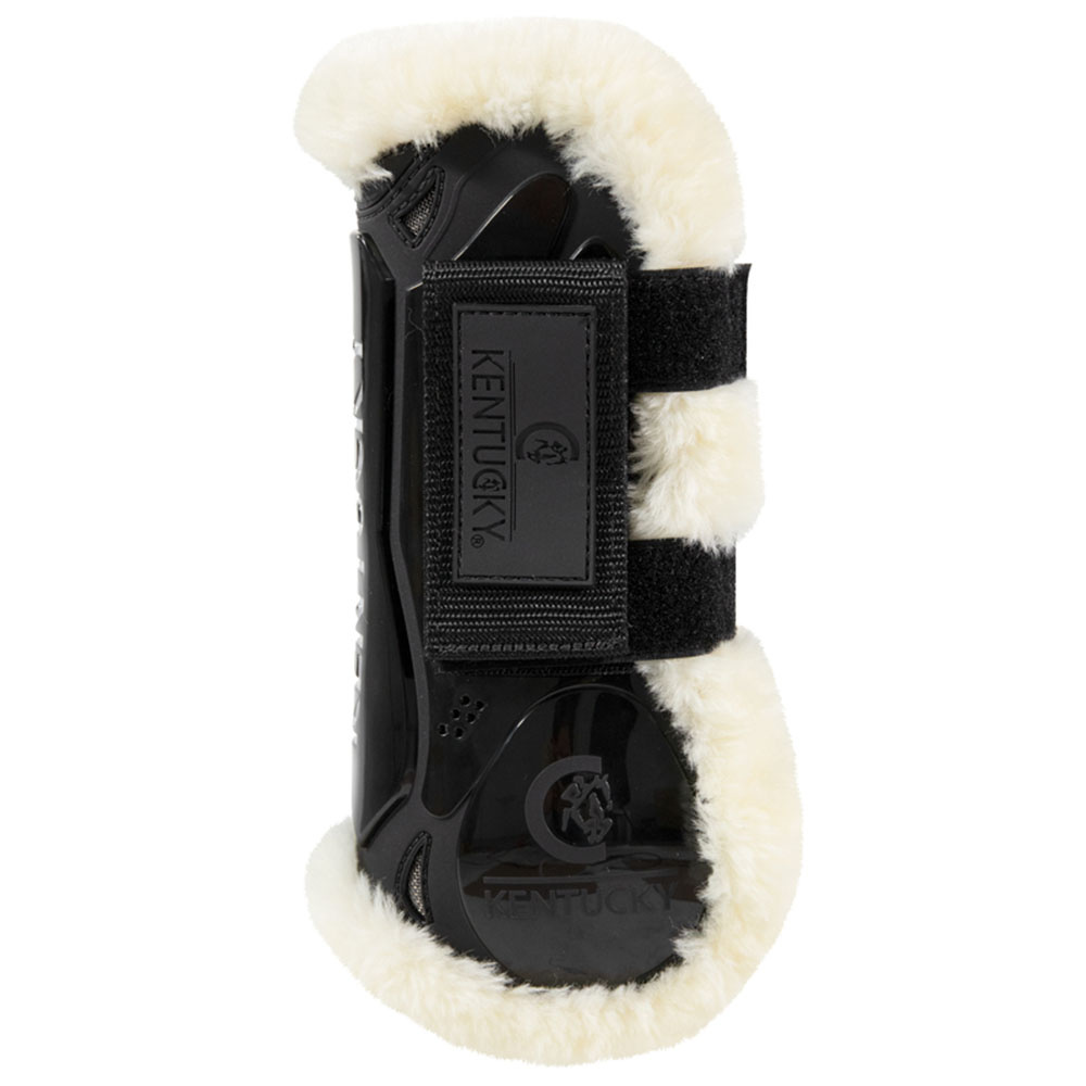 Ochraniacze skokowe przód Vegan Sheepskin Velcro Czarne