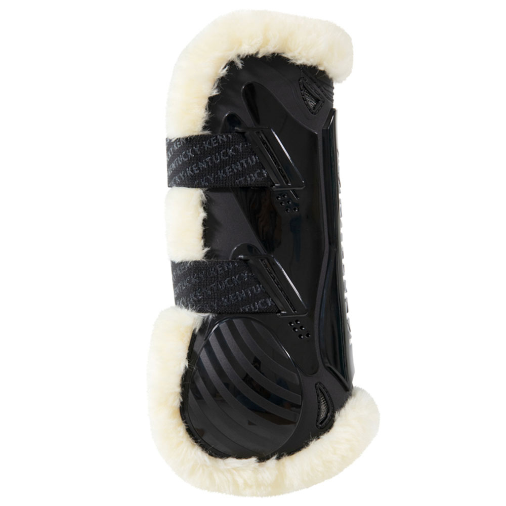 Ochraniacze skokowe przód Vegan Sheepskin Velcro Czarne