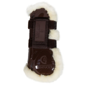 Ochraniacze skokowe przód Vegan Sheepskin Velcro Brązowe Ochraniacze skokowe przód Vegan Sheepskin Velcro Brązowe